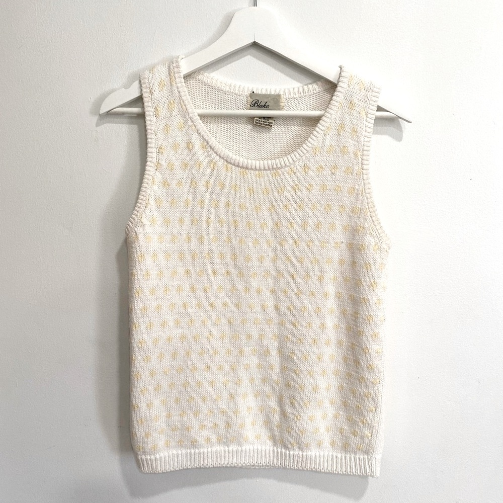 Cream Ribbed Sleeveless Tank Top